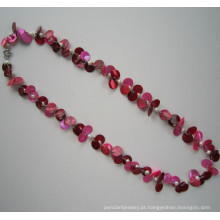 Cor-de-Bright moda colar feito de pérola de água doce $Shell Beads